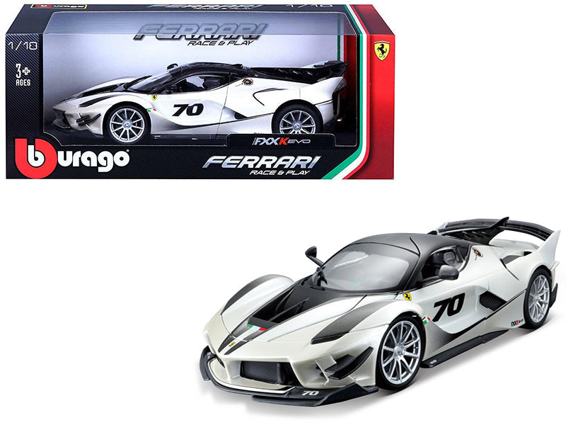 Ferrari FXX-K Evo #70 White 1/18 Diecast Model Car