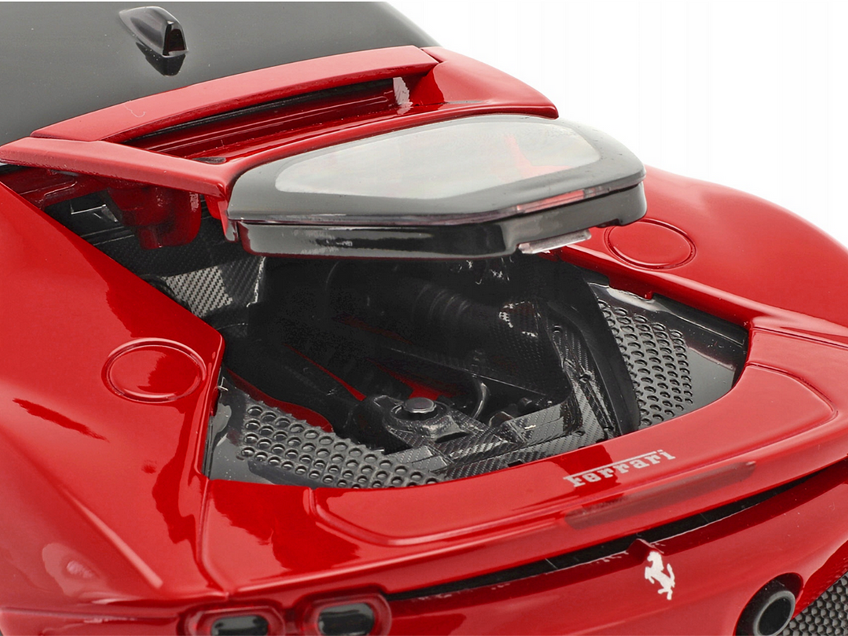 Ferrari SF90 Stradale Red with Black Top "Race + Play" Series 1/18 Diecast Model Car