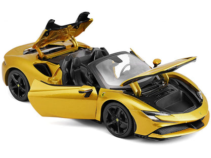 Ferrari SF90 Spider Gold Metallic "Race + Play" Series 1/18 Diecast Model Car