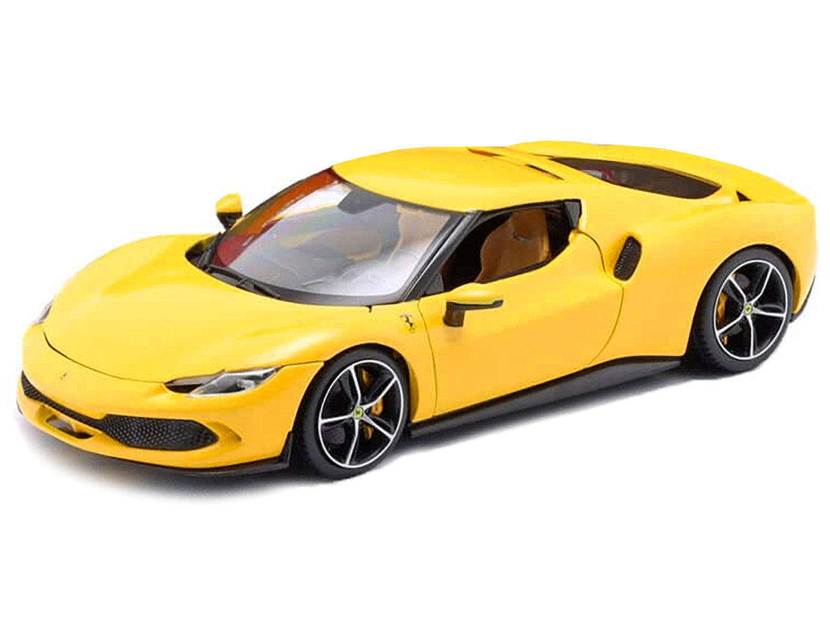Ferrari 296 GTB Yellow "Race + Play" Series 1/18 Diecast Model Car