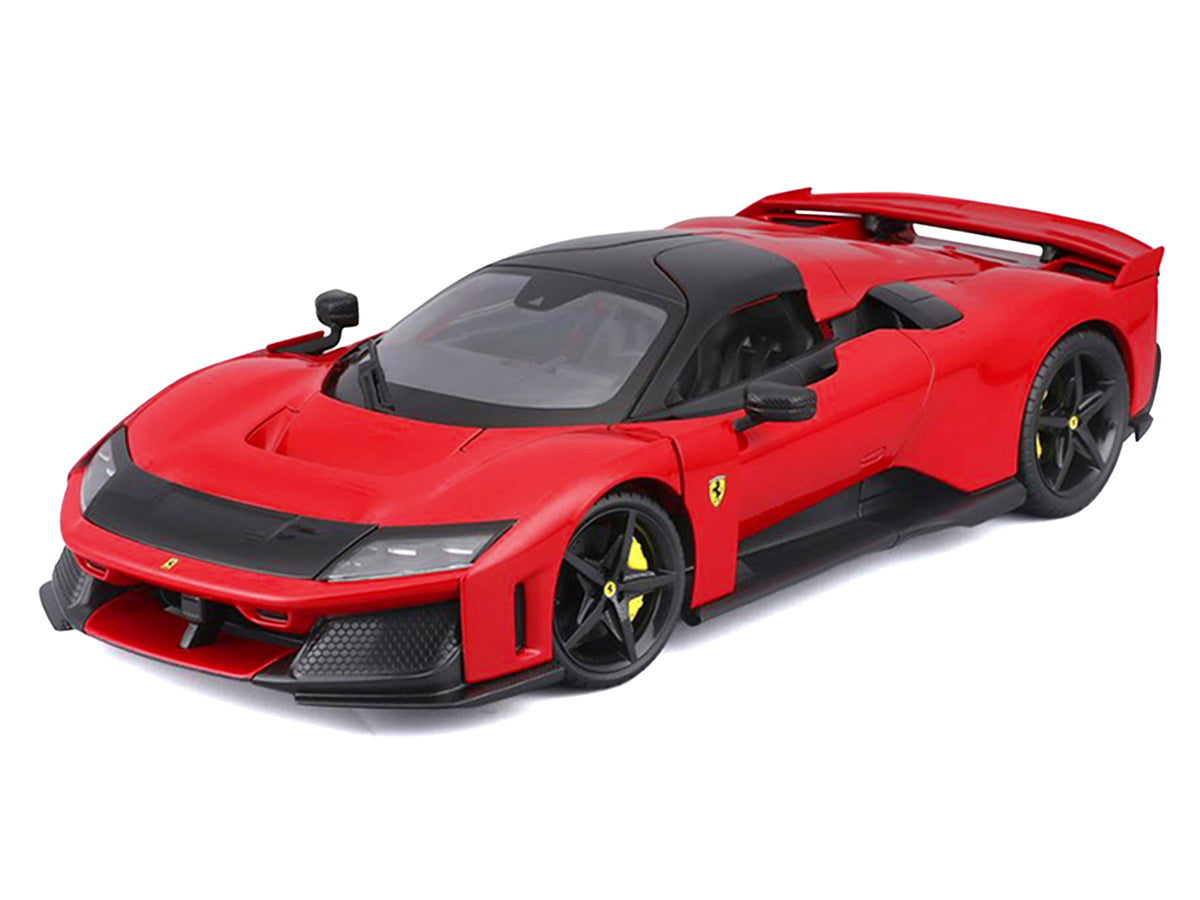 Ferrari F80 Red with Black Top "Race + Play" Series 1/18 Diecast Model Car