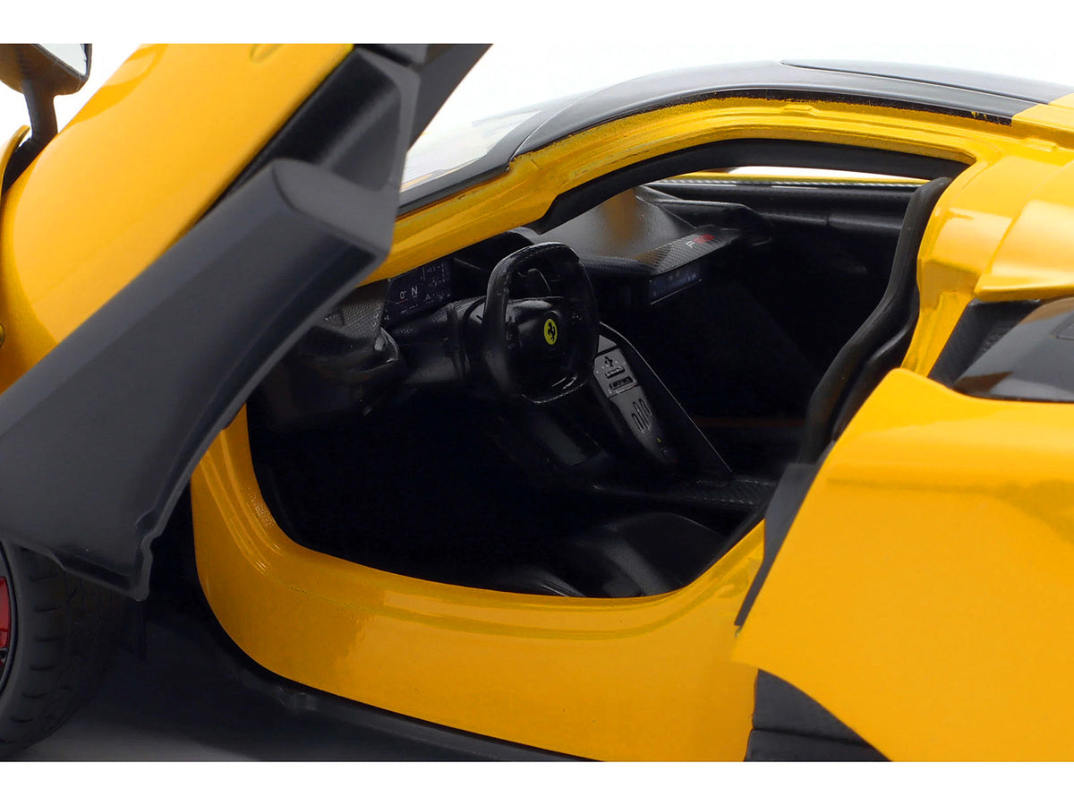 Ferrari F80 Yellow with Black Top "Race + Play" Series 1/18 Diecast Model Car