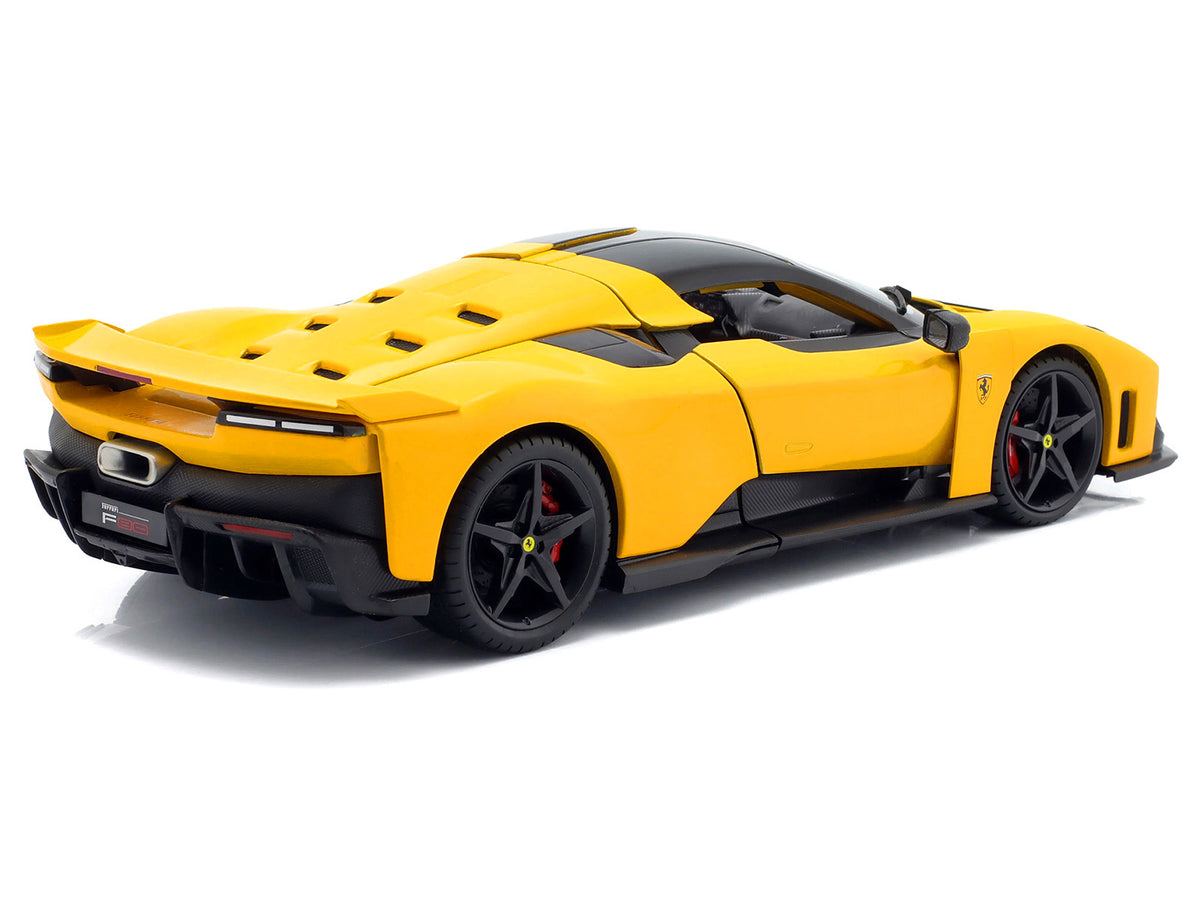 Ferrari F80 Yellow with Black Top "Race + Play" Series 1/18 Diecast Model Car