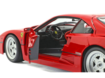 1987 Ferrari F40 Red "Race + Play" Series 1/18 Diecast Model Car