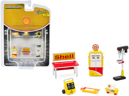 "Shell Oil" 6 piece Shop Tools Set "Shop Tool Accessories" Series 3 1/64