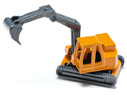 Truck with Low Loader Trailer and Excavator Yellow Diecast Model