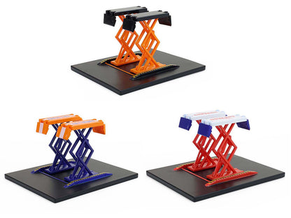Automotive "Double Scissor Lifts" Series #2 Set of 3 pieces 1/64 Diecast Models