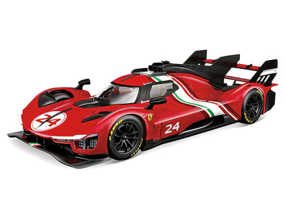 Ferrari 499P Modificata #24 Red with Italian Flag Stripes "Racing" Series 1/18 Diecast Model Car