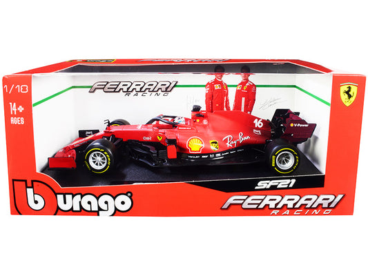 Ferrari SF21 #16 Charles Leclerc Formula One F1 Car "Ferrari Racing" Series 1/18 Diecast Model Car
