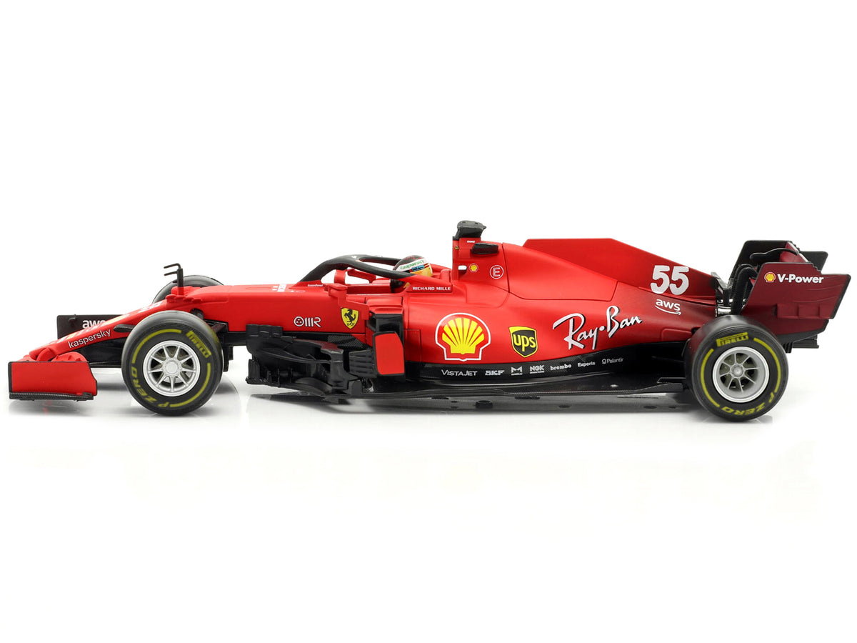 Ferrari SF21 #55 Carlos Sainz Formula One F1 Car "Ferrari Racing" Series 1/18 Diecast Model Car