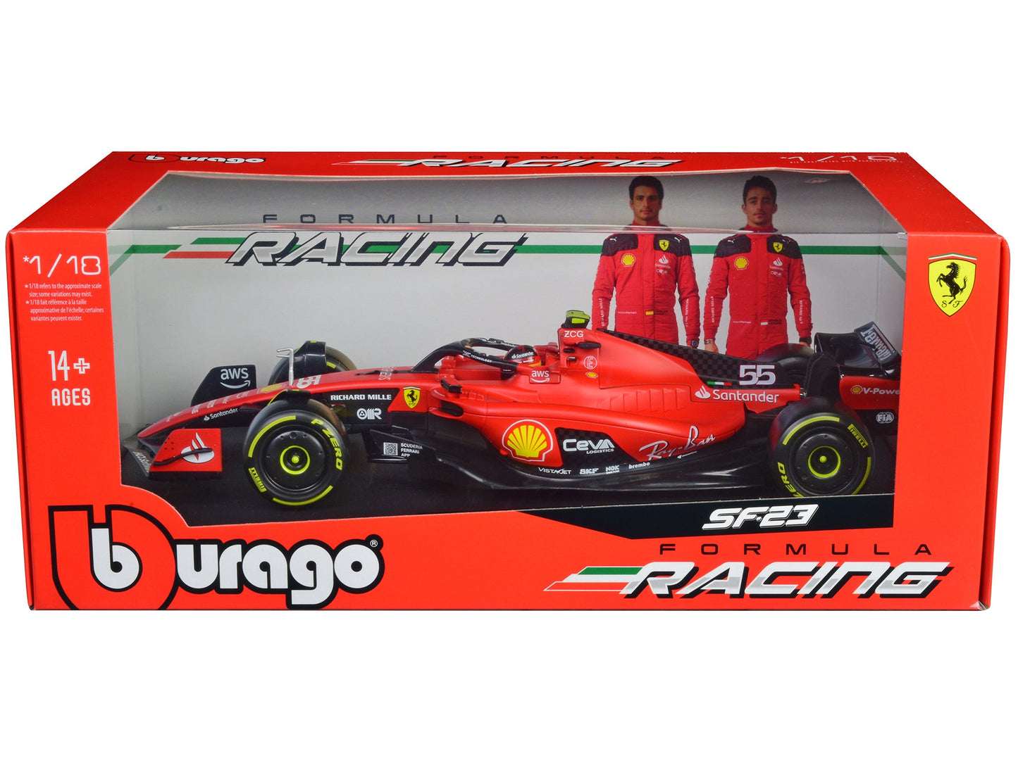 Ferrari SF-23 #55 Carlos Sainz Formula One F1 World Championship (2023) "Formula Racing" Series 1/18 Diecast Model Car