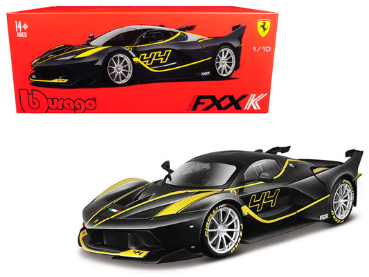 Ferrari FXX-K #44 Black with Yellow Stripes "Signature Series" 1/18 Diecast Model Car