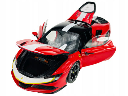 Ferrari SF90 Stradale Assetto Fiorano Red with White Stripes "Signature Series" 1/18 Diecast Model Car