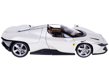 Ferrari Daytona SP3 White Metallic with Silver Stripes "Signature Series" 1/18 Diecast Model Car