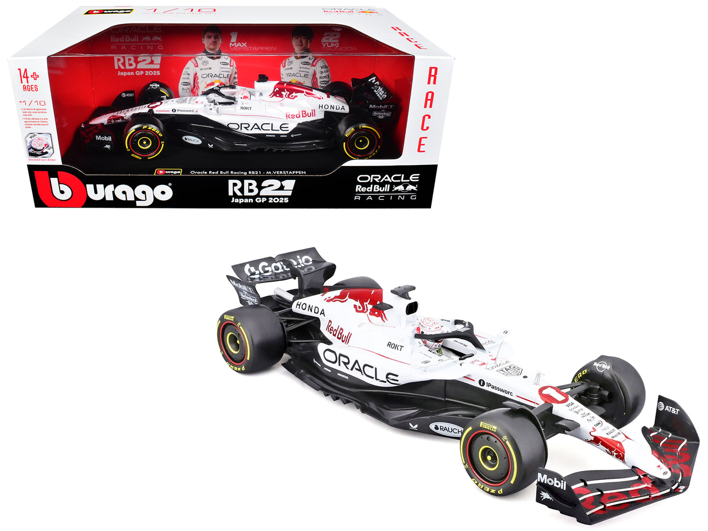 Red Bull Racing RB21 #1 Max Verstappen "Oracle" Winner Formula One F1 "Japanese GP" (2025) "Race" Series 1/18 Diecast Model Car