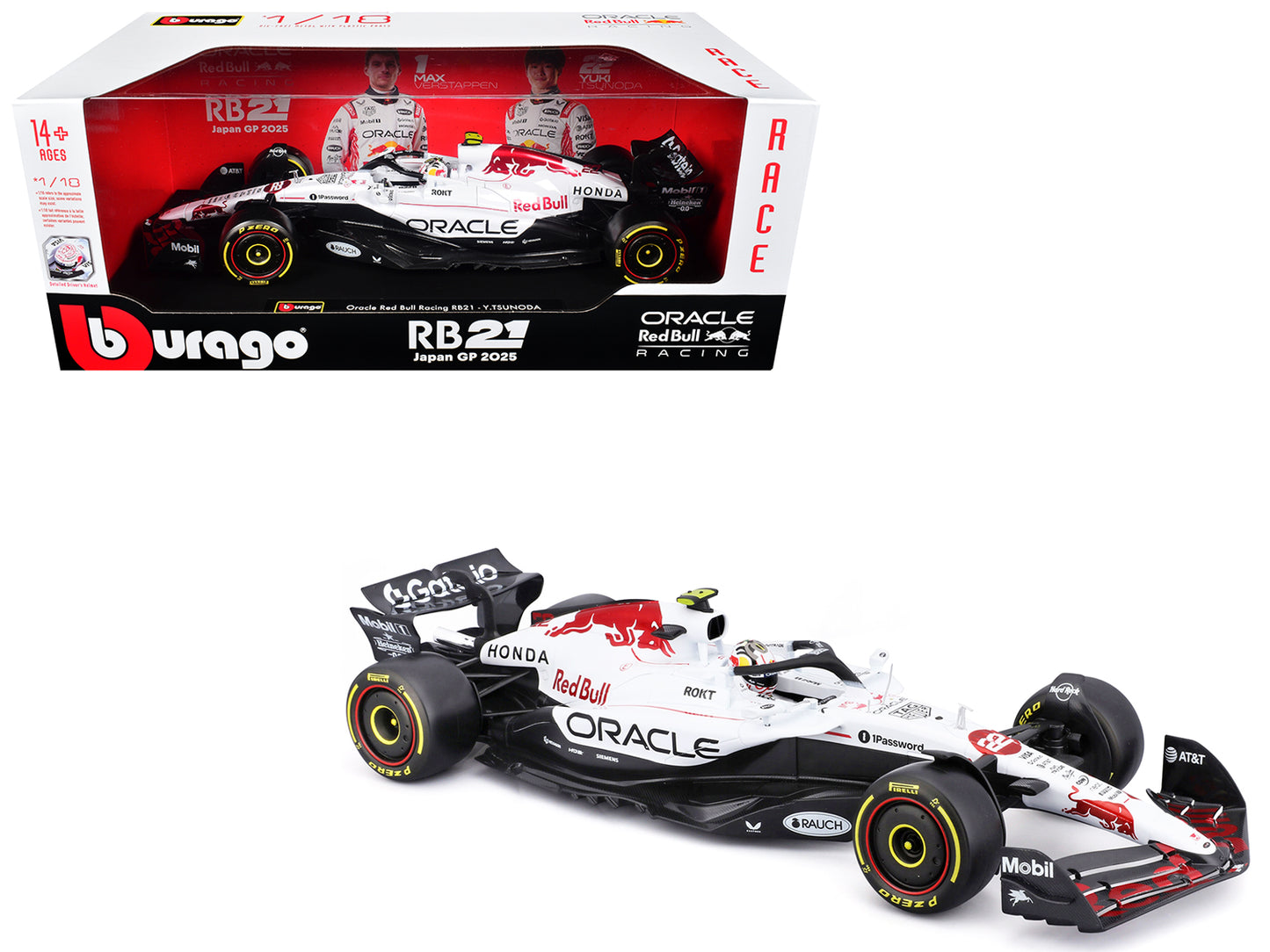 Red Bull Racing RB21 #22 Yuki Tsunoda "Oracle" Formula One F1 "Japanese GP" (2025) "Race" Series 1/18 Diecast Model Car