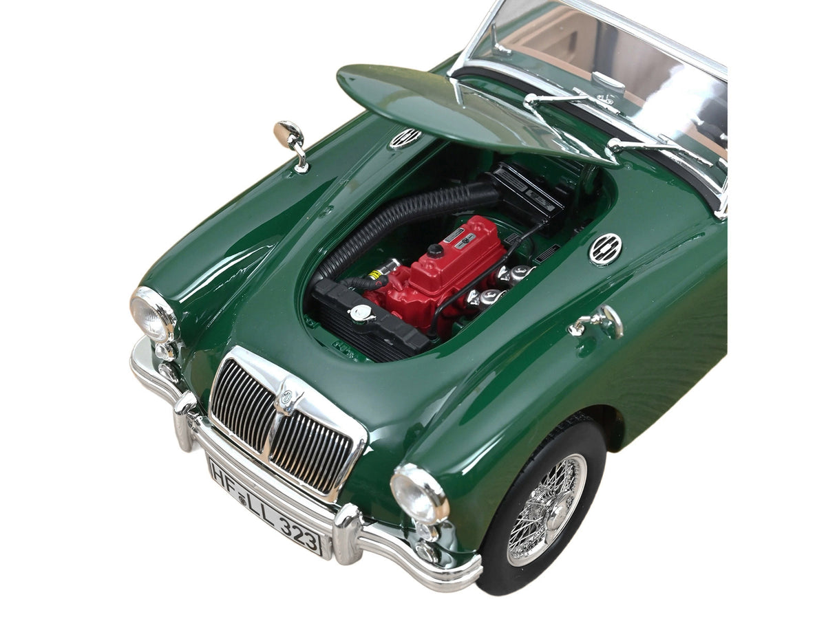 1955 MG MGA Cabriolet British Racing Green 1/18 Diecast Model Car