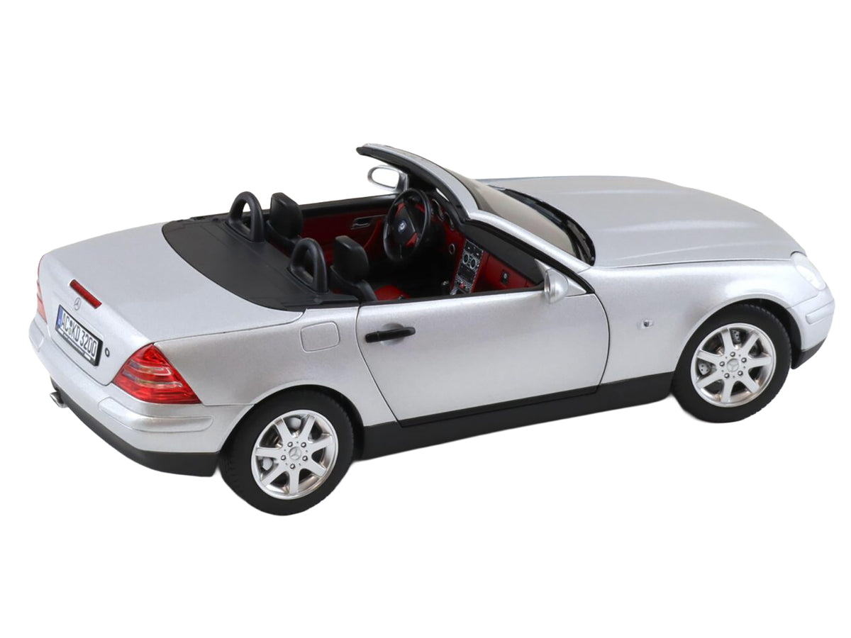 1996 Mercedes-Benz SLK Convertible Brilliant Silver Metallic 1/18 Diecast Model Car