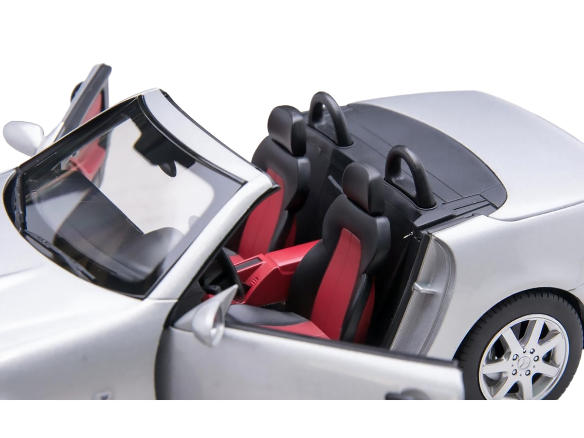 1996 Mercedes-Benz SLK Convertible Brilliant Silver Metallic 1/18 Diecast Model Car