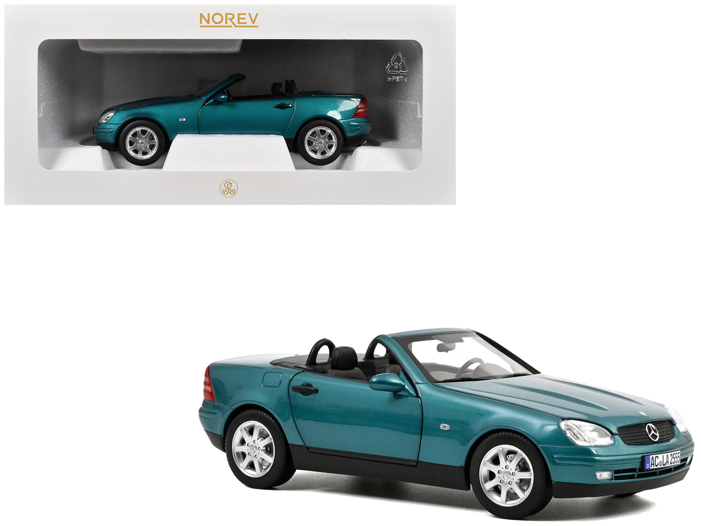 1996 Mercedes-Benz SLK Convertible Vivianit Green Metallic 1/18 Diecast Model Car