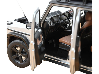 2024 Mercedes-Benz G-Class Professional Iridium Silver Metallic with Black Top and Roof Rack 1/18 Diecast Model Car
