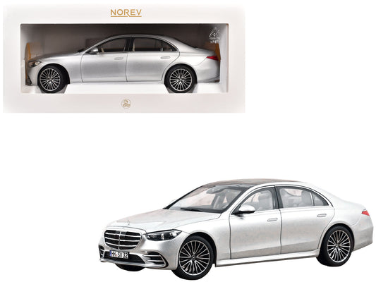 2021 Mercedes-Benz S-Class AMG Line Silver Metallic with Sunroof 1/18 Diecast Model Car