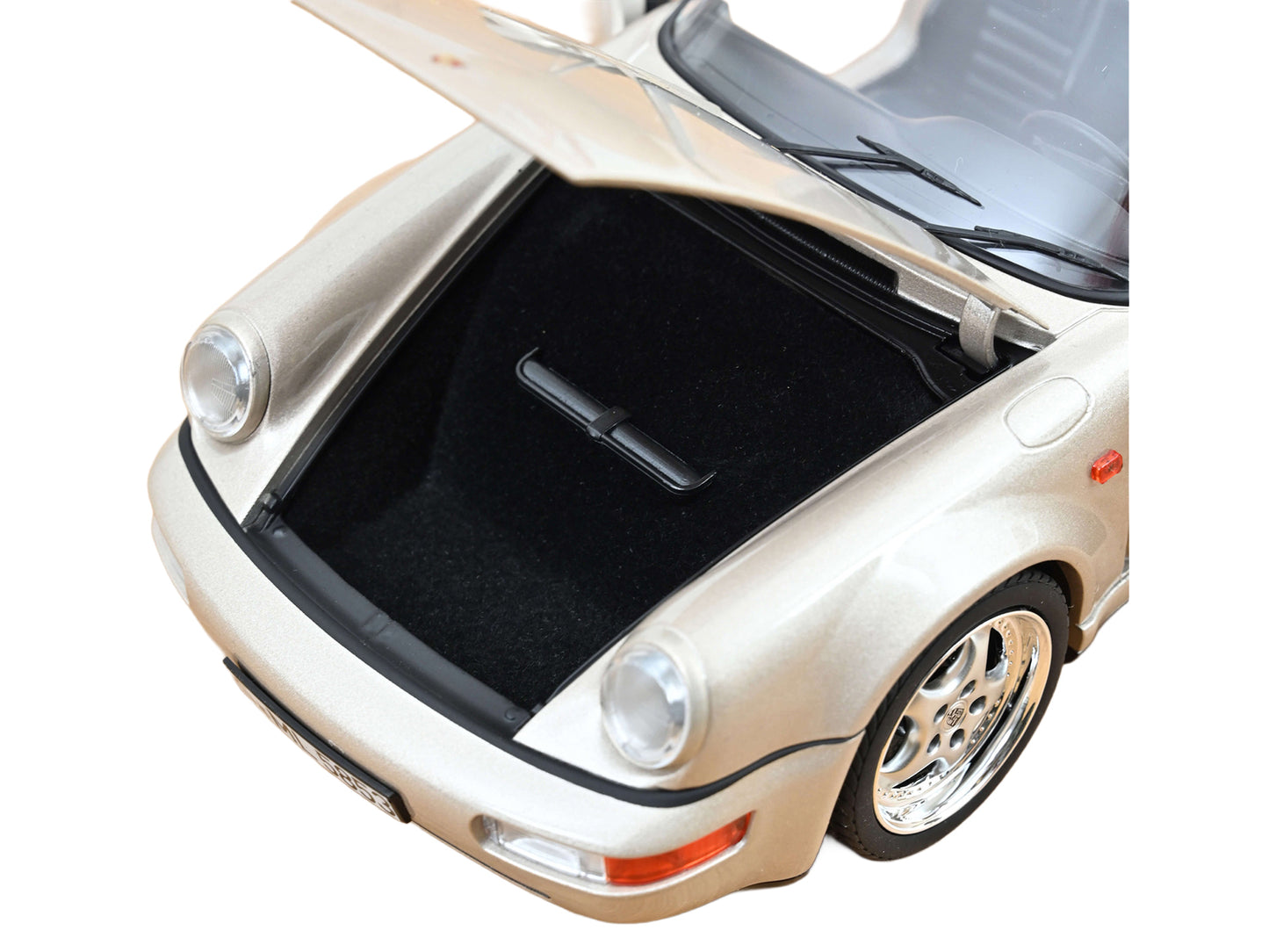 1992 Porsche 911 Carrera 2 Turbo Look Cabriolet Zermatt Silver Metallic 1/18 Diecast Model Car