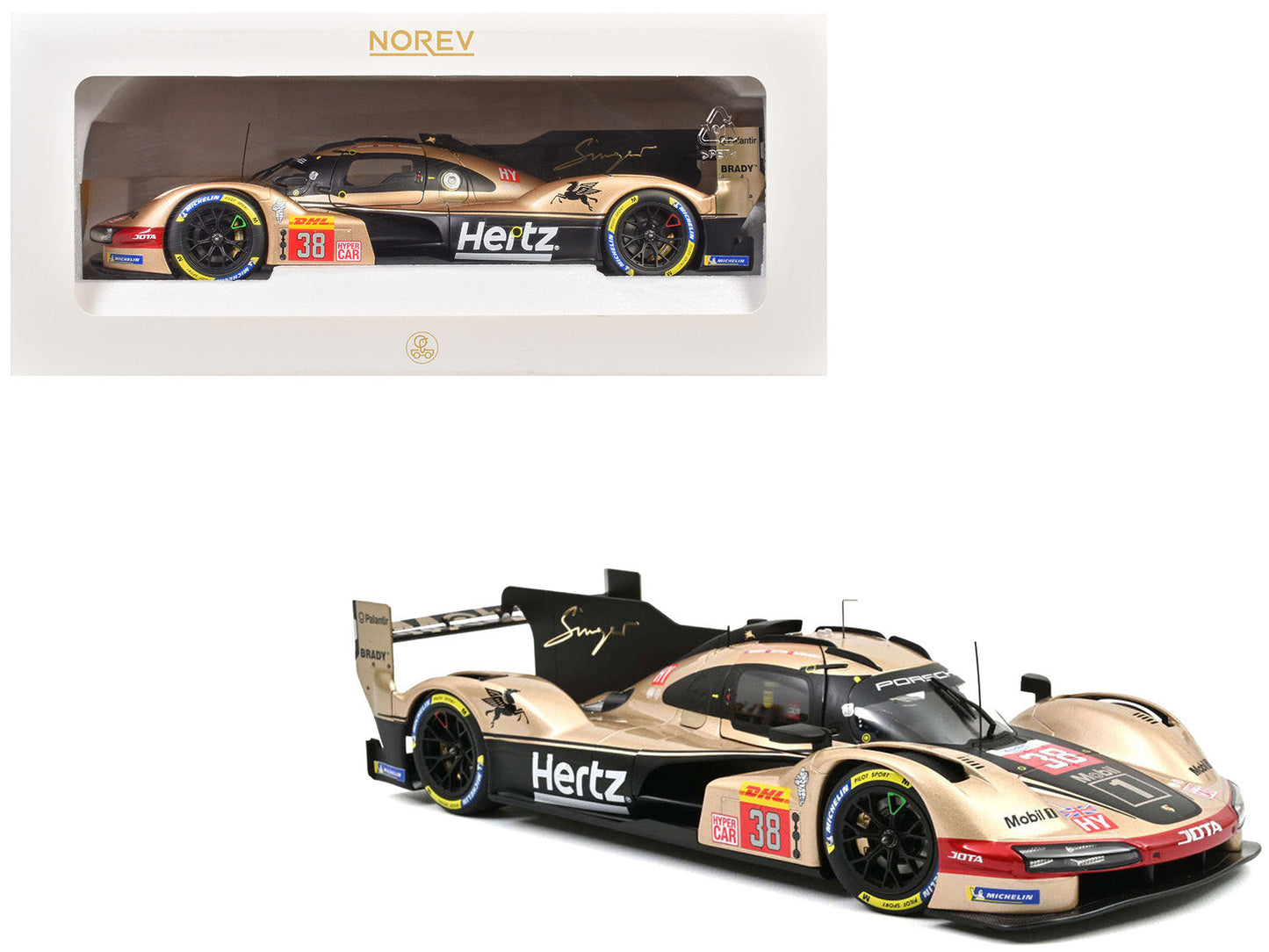 Porsche 963 #38 Jenson Button - Phil Hanson - Oliver Rasmussen "Hertz Team Jota" "Lone Star Le Mans" (2024) 1/18 Diecast Model Car