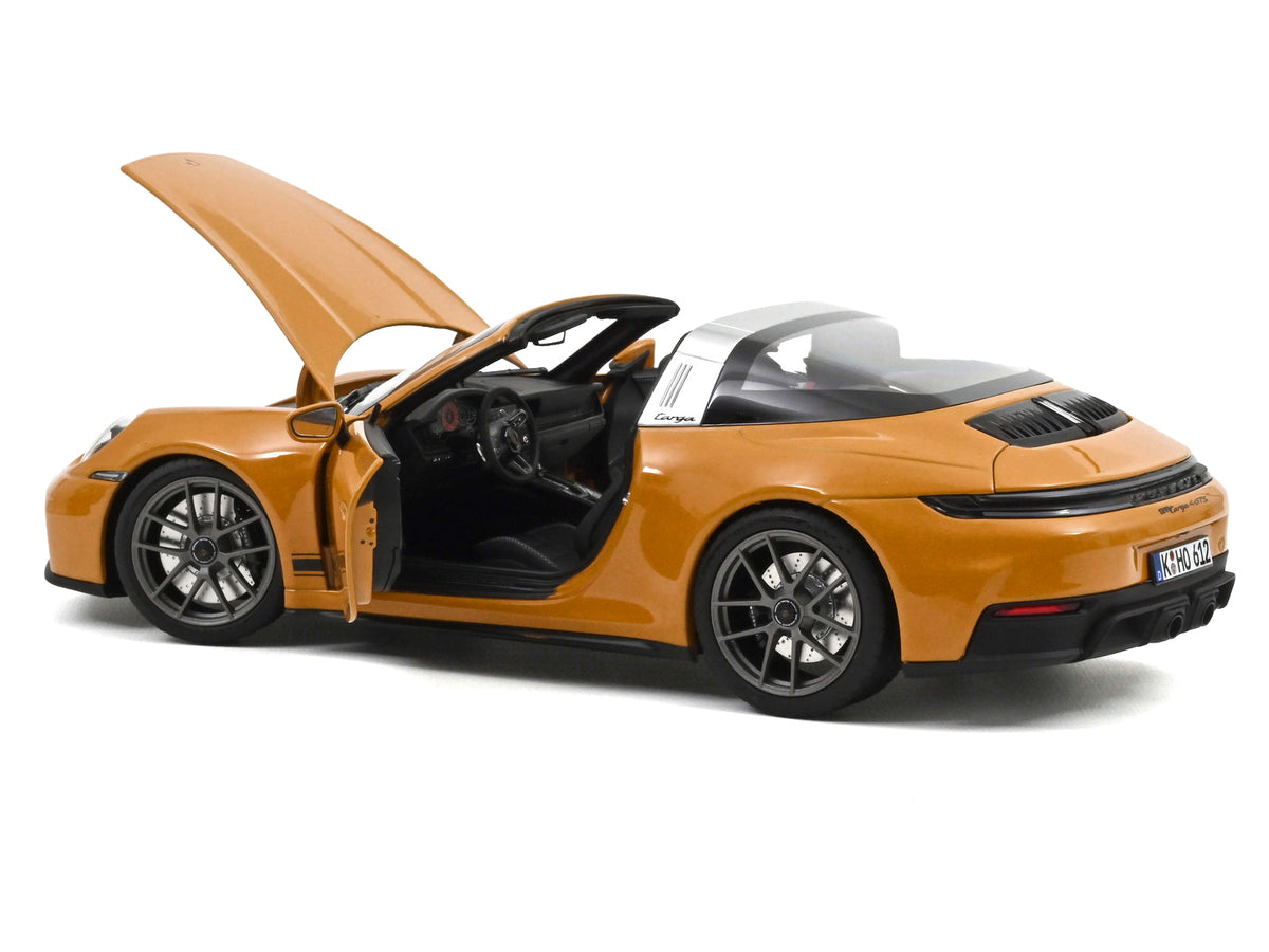 2024 Porsche 911 Targa Bahama Yellow with Black Stripes 1/18 Diecast Model Car