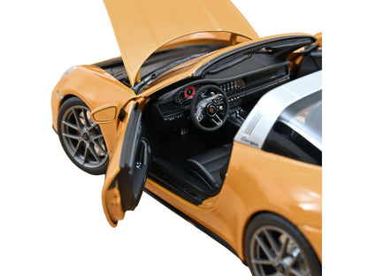 2024 Porsche 911 Targa Bahama Yellow with Black Stripes 1/18 Diecast Model Car
