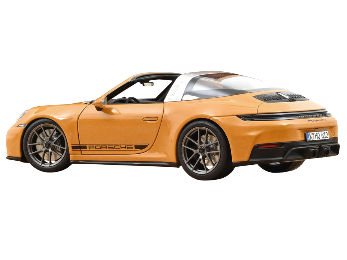 2024 Porsche 911 Targa Bahama Yellow with Black Stripes 1/18 Diecast Model Car