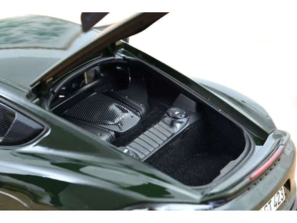 2023 Porsche Cayman GT4 RS Weissach Pack Brewster Green with Carbon Hood 1/18 Diecast Model Car