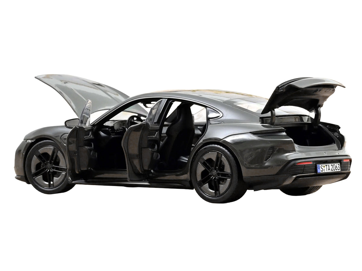 2024 Porsche Taycan Turbo S Slate Gray Neo 1/18 Diecast Model Car