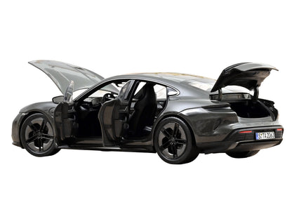 2024 Porsche Taycan Turbo S Slate Gray Neo 1/18 Diecast Model Car