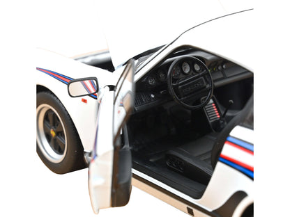 1980 Porsche 911 Turbo 3.3 White with Blue and Red Graphics 1/18 Diecast Model Car