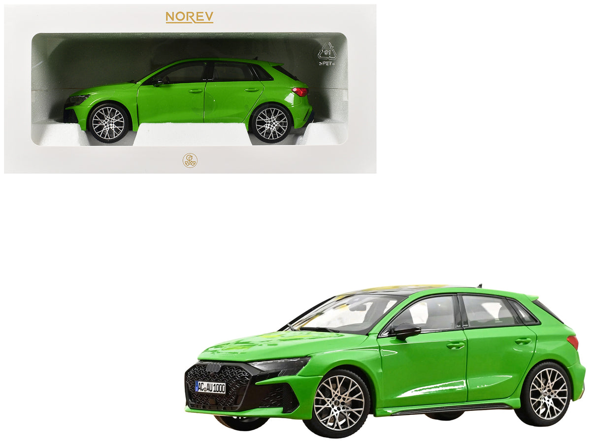 2025 Audi RS 3 Kyalami Green with Moonroof 1/18 Diecast Model Car
