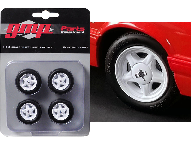 Pony Wheels and Tires Set of 4 pieces from "1992 Ford Mustang LX" 1/18