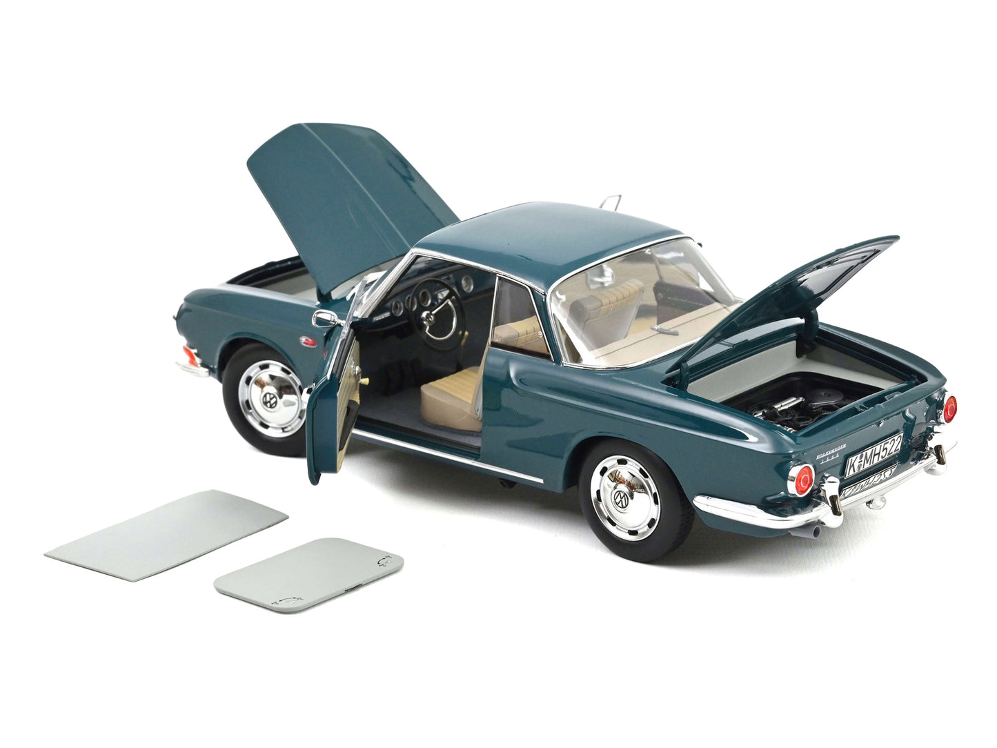 1963 Volkswagen Karmann Ghia 1500 Smaragd Green 1/18 Diecast Model Car