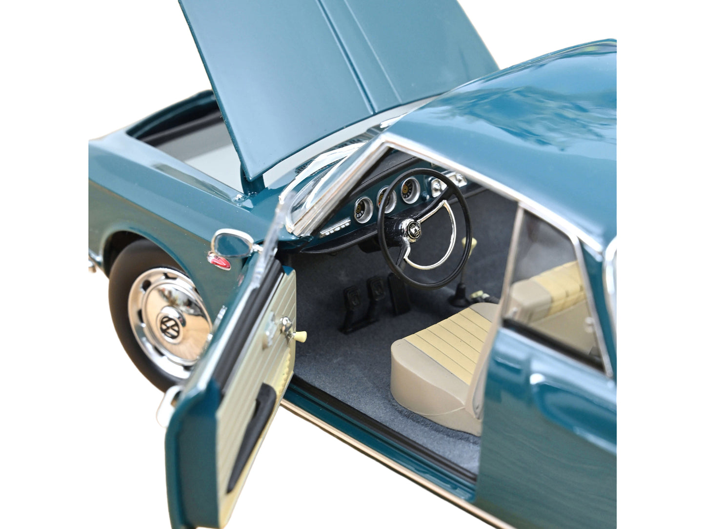 1963 Volkswagen Karmann Ghia 1500 Smaragd Green 1/18 Diecast Model Car