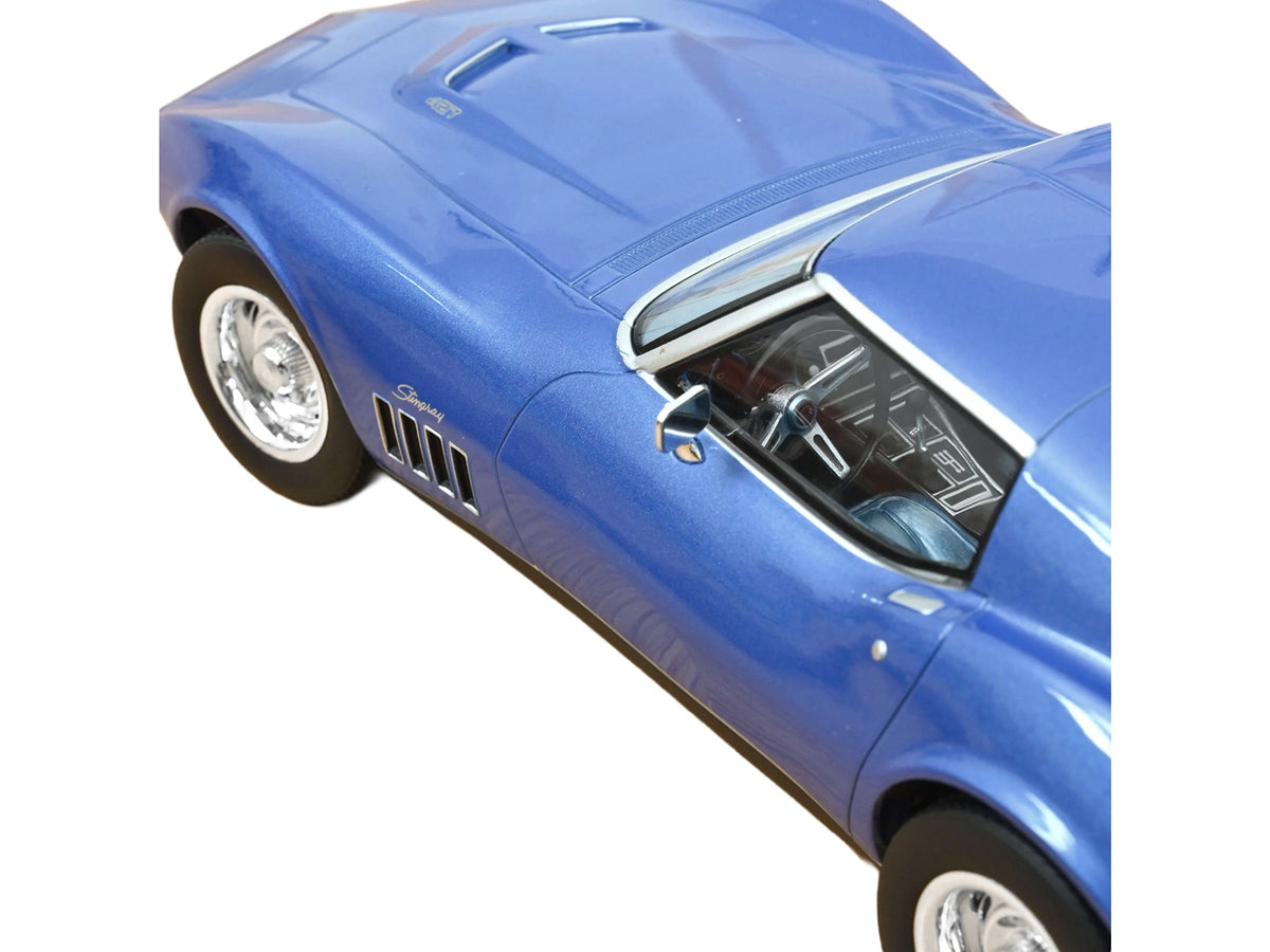 1969 Chevrolet Corvette Coupe Le Mans Blue Metallic with Blue Interior 1/18 Diecast Model Car
