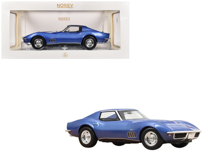 1969 Chevrolet Corvette Coupe Le Mans Blue Metallic with Blue Interior 1/18 Diecast Model Car