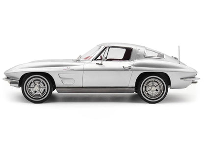 1963 Chevrolet Corvette Sting Ray Sebring Silver Metallic with Red Interior 1/18 Diecast Model Car