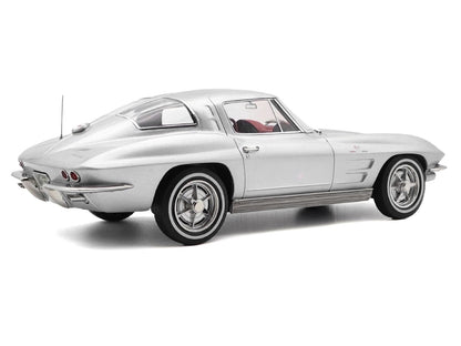 1963 Chevrolet Corvette Sting Ray Sebring Silver Metallic with Red Interior 1/18 Diecast Model Car