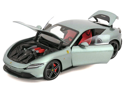 2019 Ferrari Roma Gray Metallic with Pink Interior 1/18 Diecast Model Car