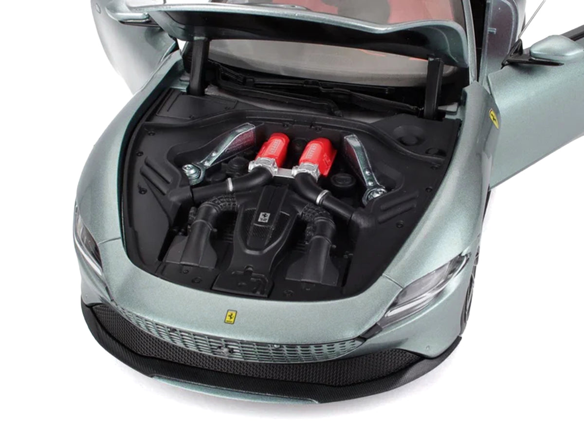2019 Ferrari Roma Gray Metallic with Pink Interior 1/18 Diecast Model Car
