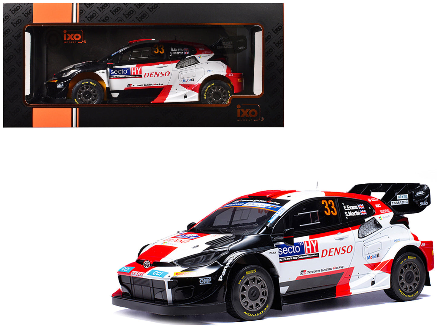 Toyota GR Yaris Rally1 Hybrid #33 Elfyn Evans - Scott Martin Winner "Rally Finland" (2023) 1/18 Diecast Model Car