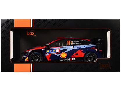 Hyundai i20 N Rally1 #11 Thierry Neuville - Martijn Wydaeghe Winner "Central European Rally" (2023) 1/18 Diecast Model Car