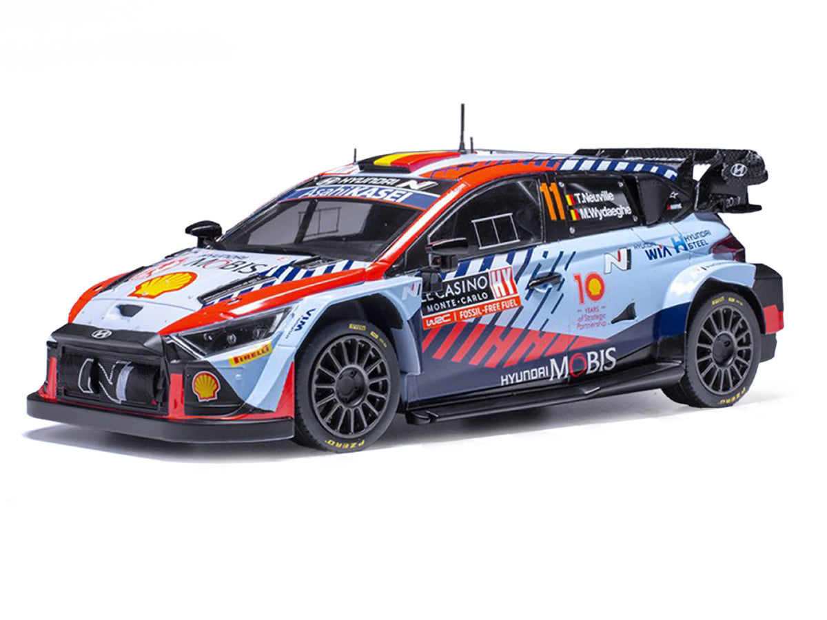 Hyundai i20 N Rally1 #11 Thierry Neuville - Martijn Wydaeghe Winner "Rallye Monte-Carlo" (2024) 1/18 Diecast Model Car