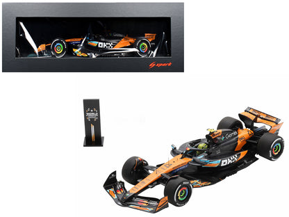 McLaren MCL39 #4 Lando Norris 3rd Place Formula One F1 "Abu Dhabi GP GP" (2025) "Drivers' World Champion 2025" with Pit Board and Acrylic Display Case 1/18 Model Car