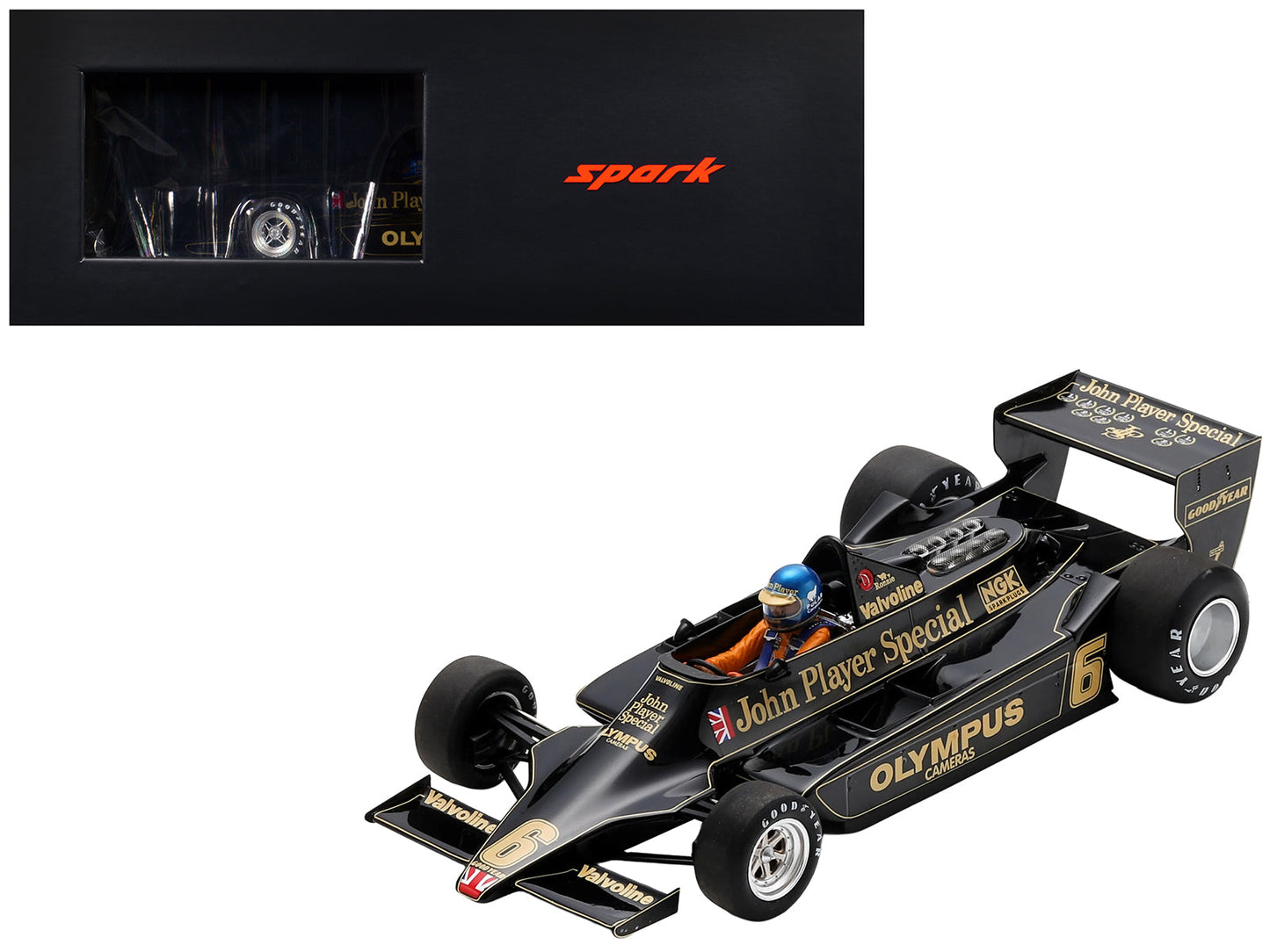 Lotus 79 #6 Ronnie Peterson "John Player Team Lotus" Winner Formula One F1 "Austrian GP" (1978) with Acrylic Display Case 1/18 Model Car